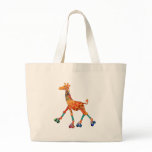 Roller Skating Giraffe Canvas Bags