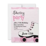 Roller Skating Girls Birthday Party Invite invitations