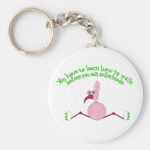 Rollerblading Flamingo Keychain