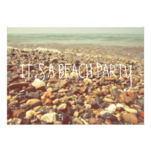 Rolling Beach Waves Beach Rocks Lake Michigan Custom Announcement