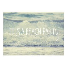Rolling Beach Waves Custom Invite