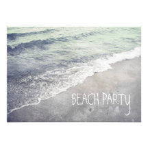 Rolling Beach Waves Ocean Lake Michigan Personalized Invitation
