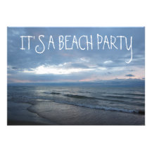 Rolling Beach Waves Sunset Lake Michigan Ocean Invitations