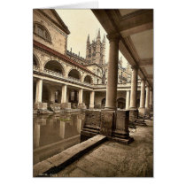Roman Baths and Abbey, III, Bath, England classic Greeting Card