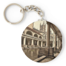 Roman Baths and Abbey, III, Bath, England classic Key Chains