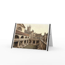 Roman Baths and Abbey, IV, Bath, England classic P Greeting Cards