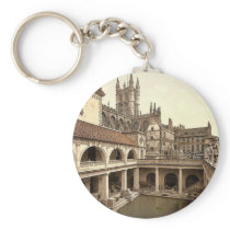 Roman Baths and Abbey, IV, Bath, England classic P Key Chain