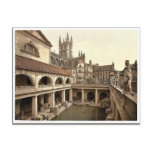 Roman Baths and Abbey, IV, Bath, England classic P postcards