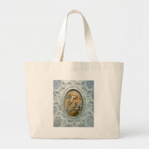 Roman Ceiling Latin Inscribed, Angel and God Canvas Bags