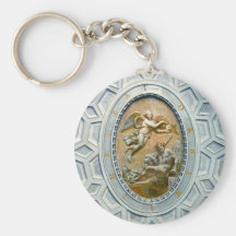Roman Ceiling Latin Inscribed, Angel and God Keychain