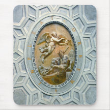 Roman Ceiling Latin Inscribed, Angel and God Mousepads