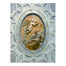 Roman Ceiling Latin Inscribed, Angel and God Post Cards