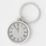 Roman Numeral Clock Face B&W Key Chain