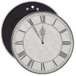 Roman Numeral Clock Face B&W buttons