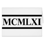 Roman Numerals 1961 50th Birthday Greeting Card