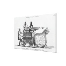 Roman war machine for firing javelins stretched canvas print