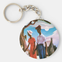 Romance by Thomas Hart Benton Key Chain