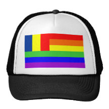 romania country gay proud rainbow flag homosexual mesh hats