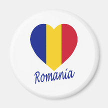 Romania Flag Heart Fridge Magnets