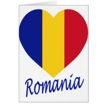 Romania Flag Heart Greeting Card