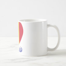 Romania Flag Heart Mugs