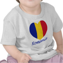 Romania Flag Heart T Shirts