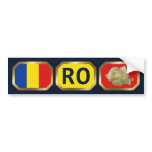 Romania Flag Map Code Bumper Sticker
