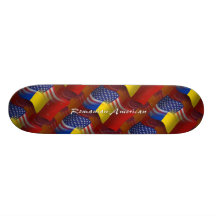 Romanian-American Waving Flag Skate Deck