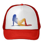 Romanian Girl Silhouette Flag Hats