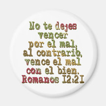 Romanos 12:21 refrigerator magnet
