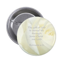 Romans 6:23 Rose Scripture Button