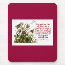 Romans 8:28 Bee Motif Mouse Pad