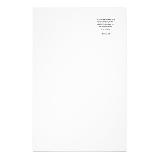 ROMANS 8:28 STATIONERY PAPER