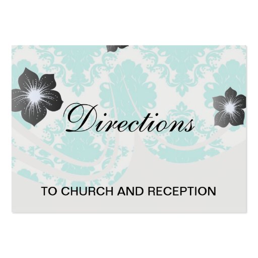 romantic aqua blue on white elegant damask business card templates