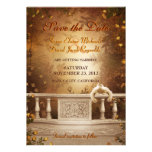 Romantic Autumn Leaves and Roses Save the Date Custom Invitation