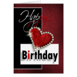 Romantic birthday red heart diamonds love