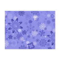 Romantic Blue Floral Pattern Postcard