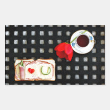 Romantic breakfast klistermärken