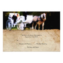 Romantic Carriage Horse Wedding Invitation RSVP