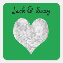 Romantic couple personalized square sticker