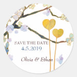 Romantic, Cute White Wedding Save the Date Sticker