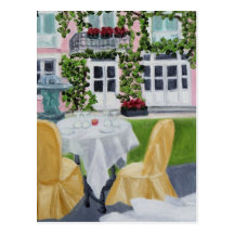 Romantic Dinner in France Postcards