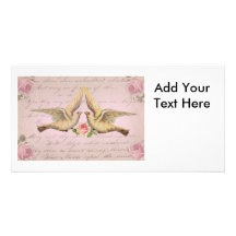Romantic Doves in Love Vintage Collage Photo Card Template