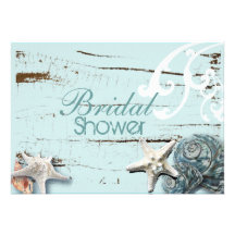 Romantic Elegant Seashell Beach bridal Shower Invitations