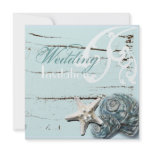 Romantic Elegant Seashell Beach Wedding Invitation