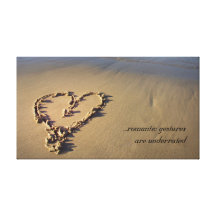 Romantic Gestures Sand Heart Canvas Print