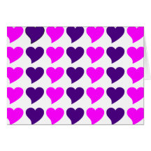 Romantic Girls Gifts : Pink Purple Hearts Stripes Cards