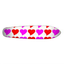 Romantic Girls Gifts : Pink & red Love Hearts Skate Board Deck