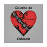 Romantic gothic medieval red heart true love stretched canvas prints