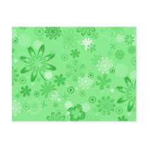 Romantic Green Floral Pattern Postcards